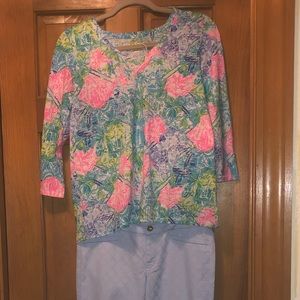 Lily Pulitzer Etta 3/4 Sleeve Top XS